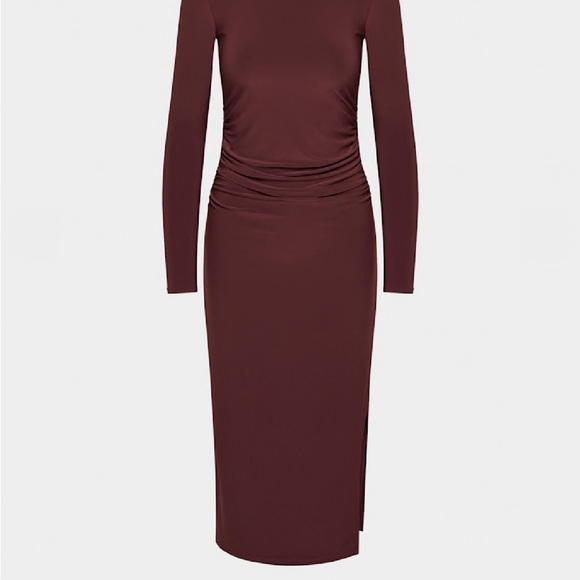 Aritzia Long Sleeve Dress in Deep Burgundy - Picture 1 of 5